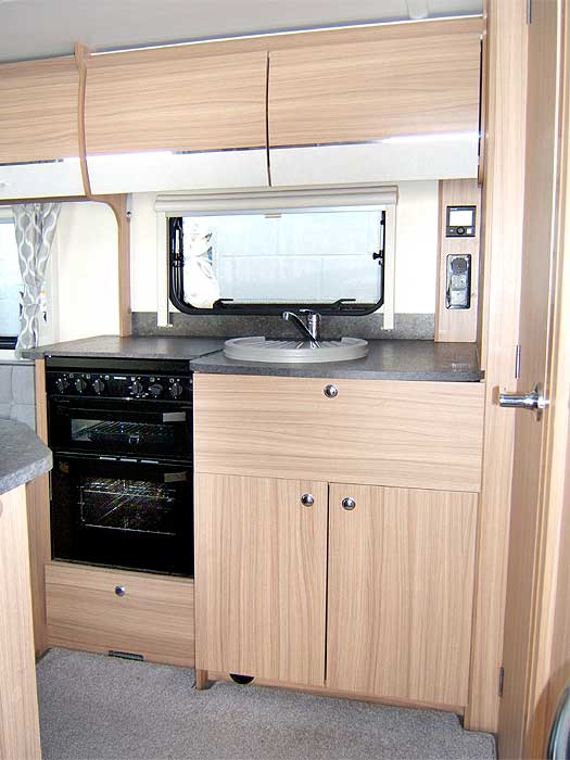View of the TV connection point at the very front of the caravan.